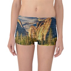 Mountains Landscape Rock Forest Reversible Boyleg Bikini Bottoms by Celenk