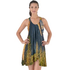 Mountains Landscape Rock Forest Show Some Back Chiffon Dress by Celenk