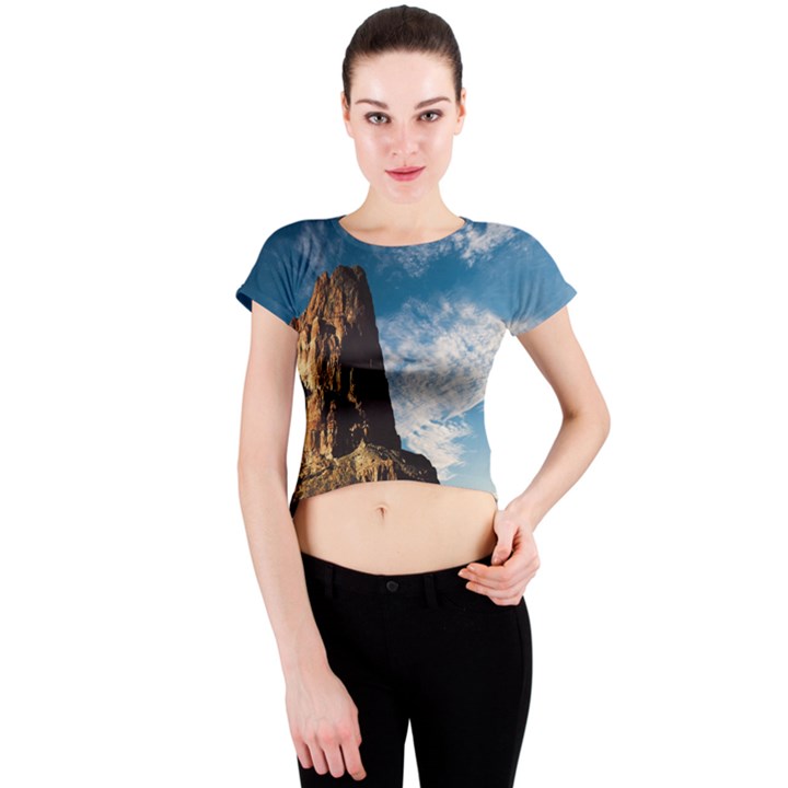 Mountain Desert Landscape Nature Crew Neck Crop Top