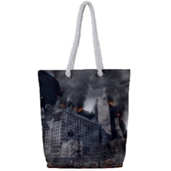 Apocalypse War Armageddon Full Print Rope Handle Tote (small)