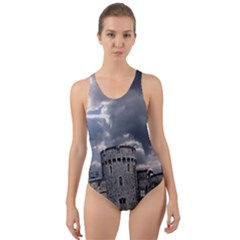 Castle Building Architecture Cut-Out Back One Piece Swimsuit