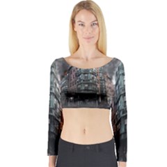 War Destruction Armageddon Disaster Long Sleeve Crop Top by Celenk