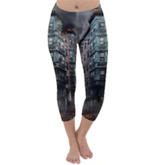 War Destruction Armageddon Disaster Capri Winter Leggings  by Celenk