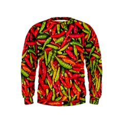 Chilli Pepper Spicy Hot Red Spice Kids  Sweatshirt by Celenk