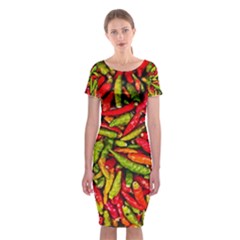 Chilli Pepper Spicy Hot Red Spice Classic Short Sleeve Midi Dress by Celenk