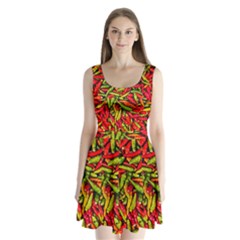 Chilli Pepper Spicy Hot Red Spice Split Back Mini Dress  by Celenk