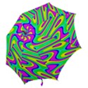 Lilac Yellow Wave Abstract Pattern Hook Handle Umbrellas (Medium) View2