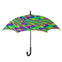 Lilac Yellow Wave Abstract Pattern Hook Handle Umbrellas (Medium) View3