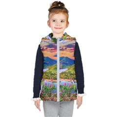 Landscape River Nature Water Sky Kid s Puffer Vest by Celenk