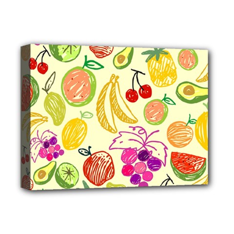 Cute Fruits Pattern Deluxe Canvas 16  X 12   by paulaoliveiradesign