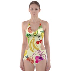 Cute Fruits Pattern Cut-out One Piece Swimsuit by paulaoliveiradesign