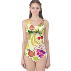 Cute Fruits Pattern One Piece Swimsuit by paulaoliveiradesign