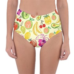 Cute Fruits Pattern Reversible High-waist Bikini Bottoms by paulaoliveiradesign
