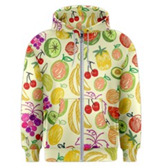 Cute Fruits Pattern Men s Zipper Hoodie by paulaoliveiradesign