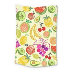 Cute Fruits Pattern Small Tapestry by paulaoliveiradesign
