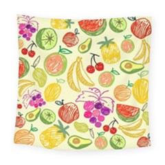 Cute Fruits Pattern Square Tapestry (large)