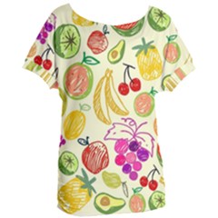 Cute Fruits Pattern Women s Oversized Tee