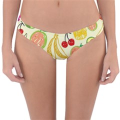 Cute Fruits Pattern Reversible Hipster Bikini Bottoms by paulaoliveiradesign