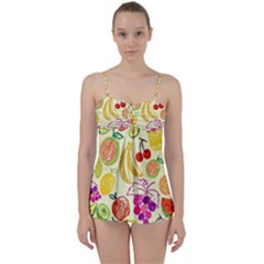 Cute Fruits Pattern Babydoll Tankini Set by paulaoliveiradesign