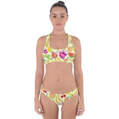 Cute Fruits Pattern Cross Back Hipster Bikini Set by paulaoliveiradesign