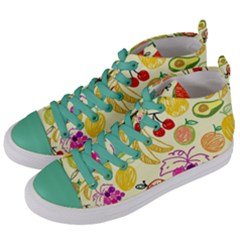 Cute Fruits Pattern Women s Mid-top Canvas Sneakers