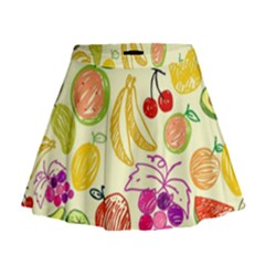 Cute Fruits Pattern Mini Flare Skirt