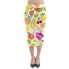 Cute Fruits Pattern Midi Pencil Skirt by paulaoliveiradesign