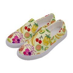 Cute Fruits Pattern Women s Canvas Slip Ons