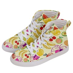 Cute Fruits Pattern Women s Hi-top Skate Sneakers by paulaoliveiradesign