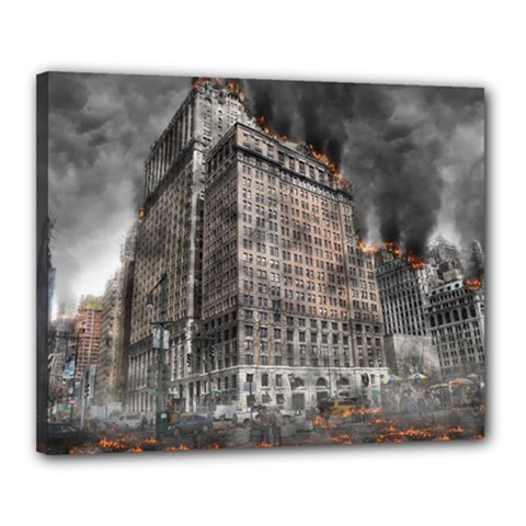 World War Armageddon Destruction Canvas 20  X 16  by Celenk