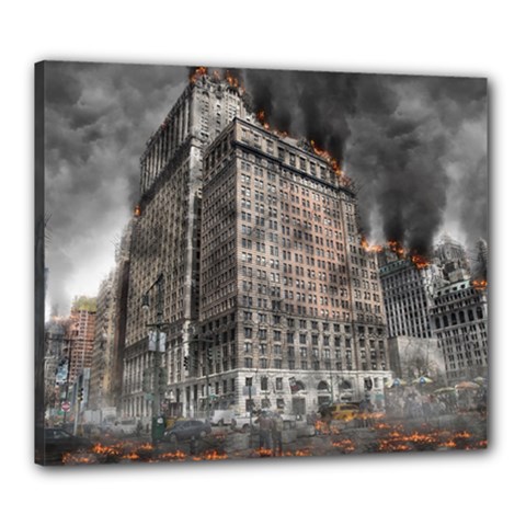 World War Armageddon Destruction Canvas 24  X 20  by Celenk