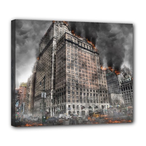 World War Armageddon Destruction Deluxe Canvas 24  X 20   by Celenk