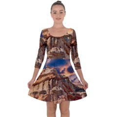 Canyon Dramatic Landscape Sky Quarter Sleeve Skater Dress by Celenk