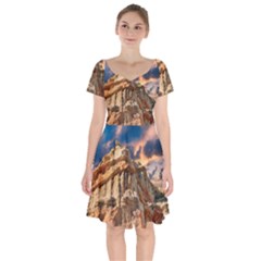 Canyon Dramatic Landscape Sky Short Sleeve Bardot Dress by Celenk