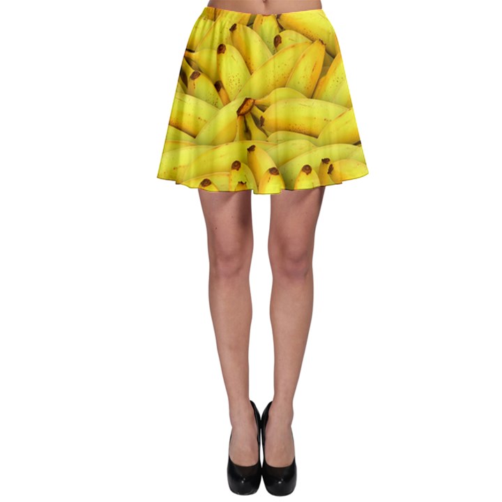 Yellow Banana Fruit Vegetarian Natural Skater Skirt