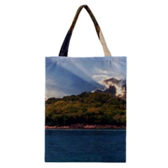 Island God Rays Sky Nature Sea Classic Tote Bag by Celenk