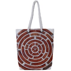 Brick Pattern Texture Backdrop Full Print Rope Handle Tote (small)