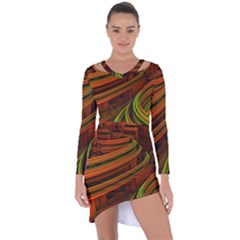 Science Fiction Technology Asymmetric Cut-out Shift Dress by Celenk