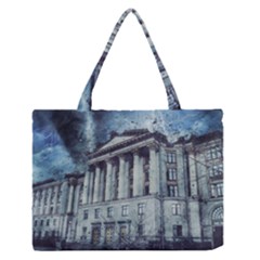 Storm Rain Lightning Weather Zipper Medium Tote Bag by Celenk