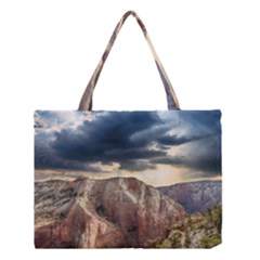 Nature Landscape Clouds Sky Rocks Medium Tote Bag by Celenk