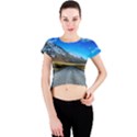 Road Mountain Landscape Travel Crew Neck Crop Top View1