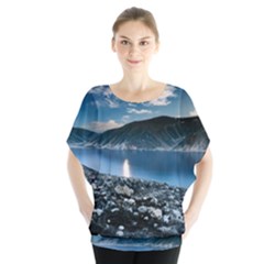 Shore Mountain Water Landscape Blouse