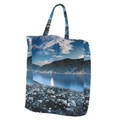 Shore Mountain Water Landscape Giant Grocery Zipper Tote by Celenk