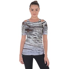 Wood Knot Fabric Texture Pattern Rough Short Sleeve Top