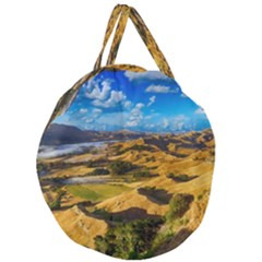 Hills Countryside Landscape Rural Giant Round Zipper Tote by Celenk
