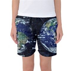 Earth Internet Globalisation Women s Basketball Shorts by Celenk