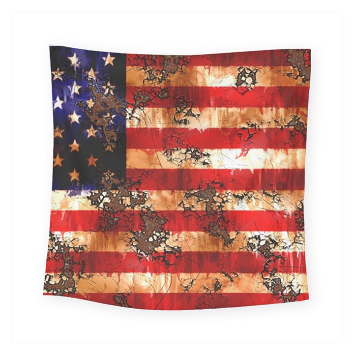 American Flag Usa Symbol National Square Tapestry (Small)