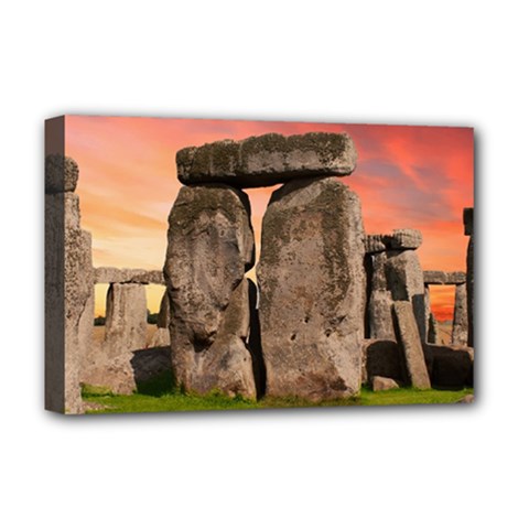 Stonehenge Ancient England Deluxe Canvas 18  X 12   by Celenk