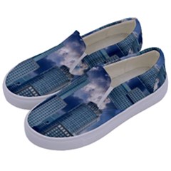 Tower Blocks Skyscraper City Modern Kids  Canvas Slip Ons by Celenk