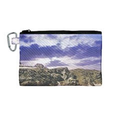 Mountain Snow Landscape Winter Canvas Cosmetic Bag (medium) by Celenk